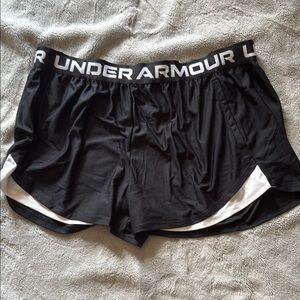 Under Armour Black and White Athletic Shorts